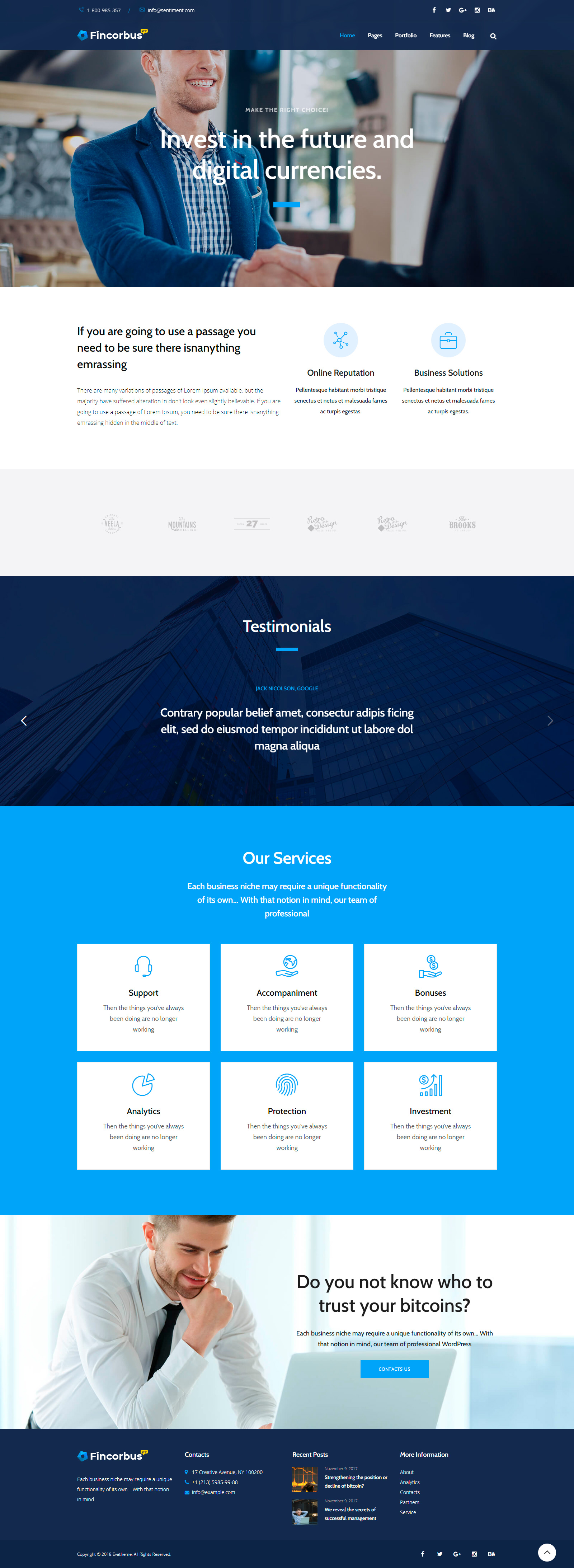 Fincorbus Finance Corporate WordPress Theme - Evatheme